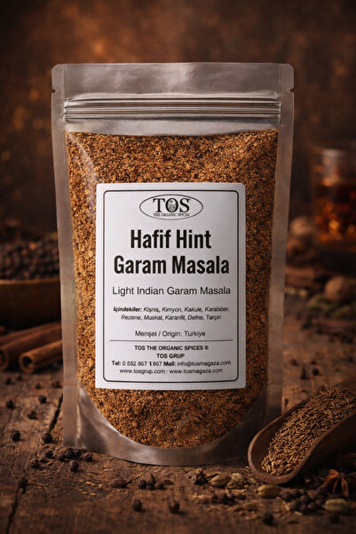 TOS The Organic Spices Hafif Hint Garam Masala 100 gr Mild Indian Garam Masal...