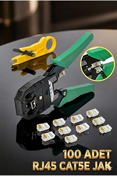 Derwell Rj45 8p8c Cat5e/Cat6 Rj11 Utp Jak Sıkma Cakma Pensesi İnternet Ethern...