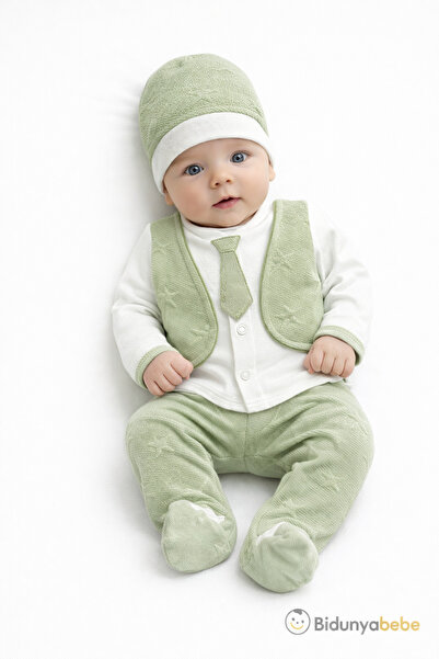 CONCON BİDUNYABEBE طقم أطفال أولادي بنمط النجوم 100% عضوي - 5 قطع