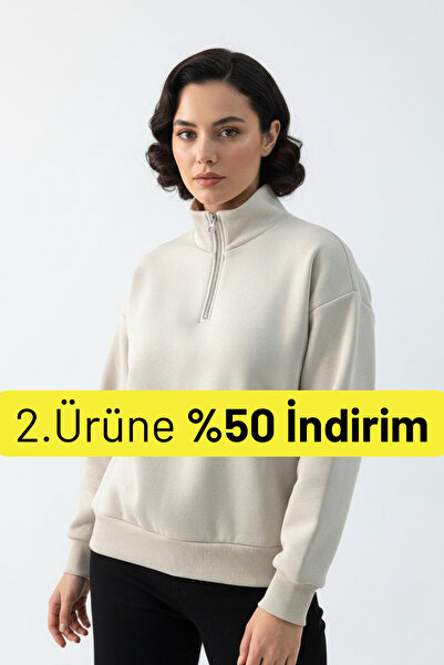 Balenbi Дамска 3-слойна поларна флийсова блуза с половин цип и голям размер 1112