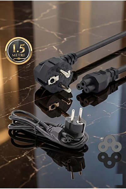 Derwell Notebook Laptop Şarj Adaptörü 3lü Yonca 3 Pinli Dizüstü Bigisayar Pow...