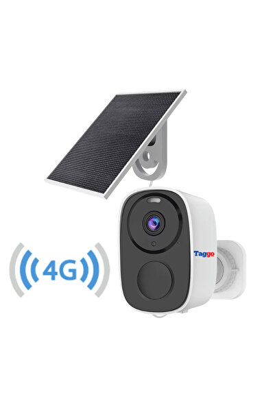 Taggo 4G Solar Powered Surveillance Camera SIM Card 2K, 4MP, Built-in Battery...
