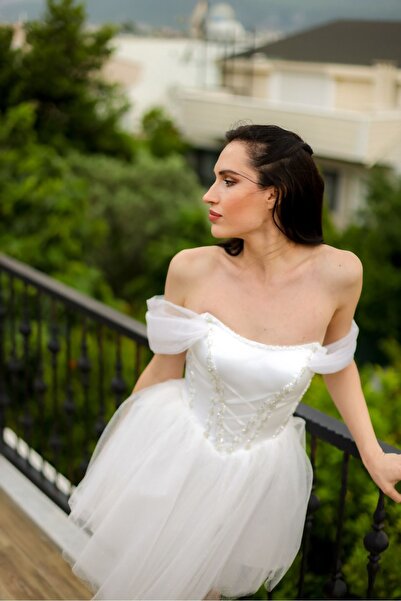 bride in love Korsajlı Beden ,mini Boy Gelinlik,after Party,nikah Elbisesi