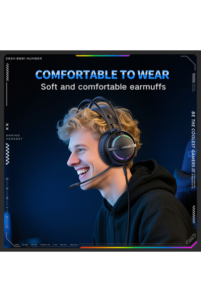 Onikuma سماعة رأس للألعاب الإلكترونية مزودة بإضاءة RGB من X88