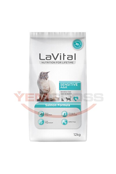 LaVital Lavital Sensitive Somonlu Yetişkin Kedi Maması 12 Kg