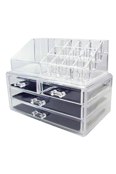 OEM Acrylic Cosmetic Organizer, Transparent, with 4 Drawers and 16 Compartmen...