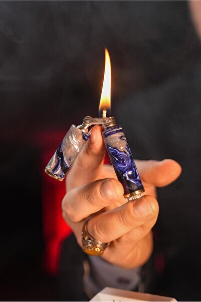 Caka ODKKA Turquoise Alman Fenollü Katalin Pirinç El Yapımı Benzinli Çakmak