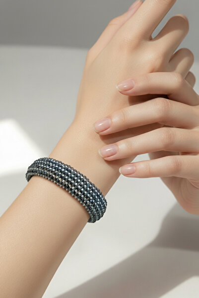 Her Touch Zarif El Yapımı Kristal Kum Boncuk Kadın Bilekliği – 20 cm