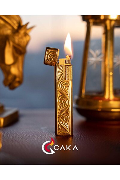 Caka Petra Gravür Serisi El Oyma Pirinç Benzinli Çakmak Rüzgar Dayanımlı