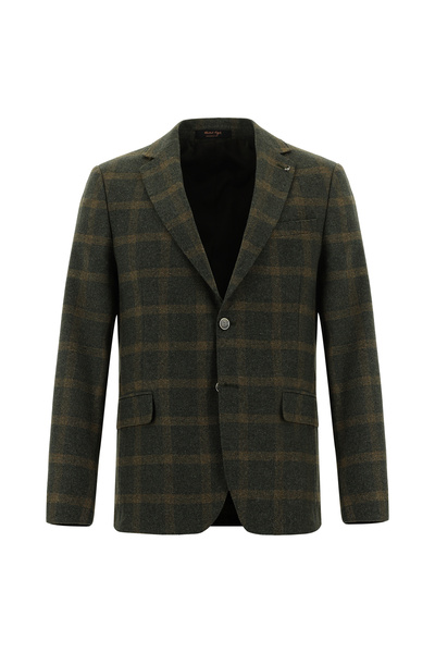 Abdullah Kiğılı 6 Drop Regular Fit Standard Cut Wool Plaid Italian Jacket