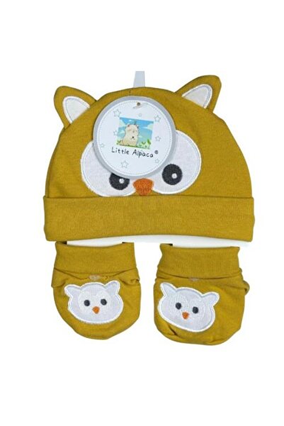 Generic طقم قبعة وقفازات للأطفال بتصميم بومة لطيف