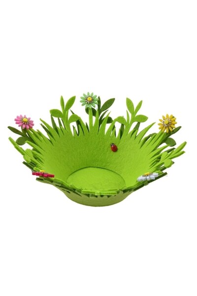 OEM Coș decorativ de Paște cu flori și buburuză