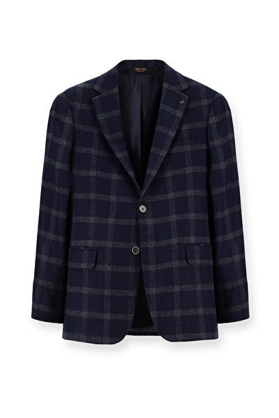 Abdullah Kiğılı 6 Drop Regular Fit Standard Cut Wool Plaid Italian Jacket