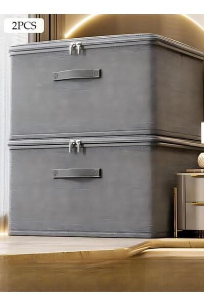 Generic 2PCS Large Storage Bags, Clothes Storage Bins with Zip Lid Foldable C...