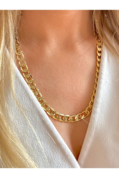 YOUES JEWELRY 316l Zincir Kolye 14 K ALTIN RENK Çelik CM VİP SERİ Lüx Renk Go...