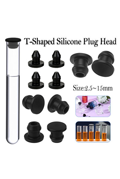 Choice5 5 قطع 5.5 مم، 5-25 قطعة أغطية فتحات سيليكون سوداء من النوع T، غطاء سد...