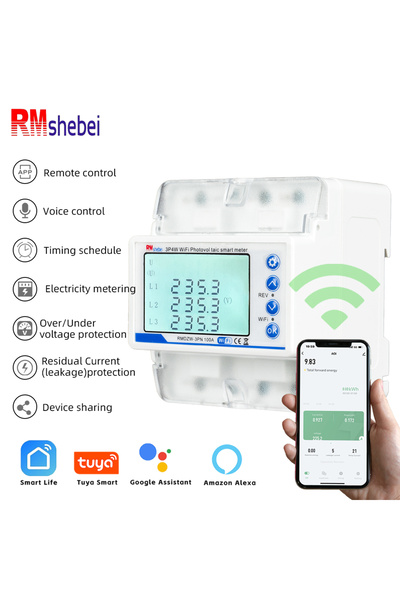 Choice قاطع دائرة ذكي بتقنية الواي فاي من RMshebei Tuya بقدرة 4100 أمبير، ثلا...