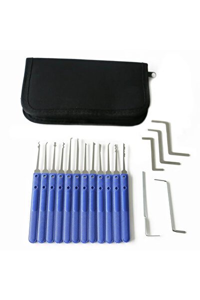 Choice مجموعة أدوات أقفال للمبتدئين، 17 قطعة، بمقابض زرقاء/سوداء/رمادية/برتقا...