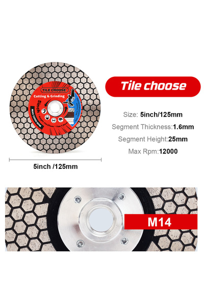 Choice3 1.6mm Multipurpose Cutting Red-125mm-Europe Casaverde D115mm/125mm Di...