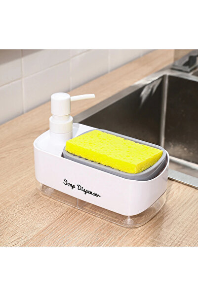 Choice طقم موزع صابون أبيض لليدين والأطباق، موزع منظف، حامل إسفنجة، موزع صابو...