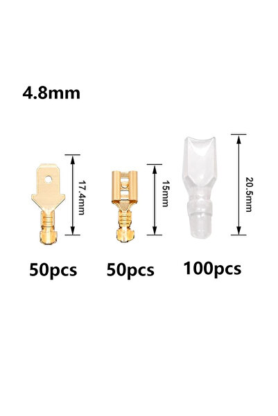 Choice1 200 قطعة 4.8 مم، 200 قطعة 2.8/4.8/6.3 مم، وصلات سريعة التوصيل، ذكر وأ...