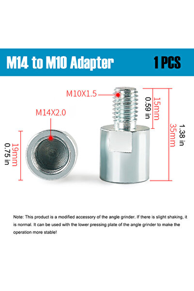 Choice محول لولبي لطاحونة الزاوية من M10 إلى M16 - قطعة واحدة، صامولة M10 M14...