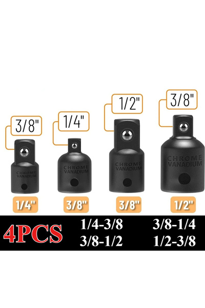 Choice3 مجموعة من 4 قطع (6/4/1 قطعة) محول مفتاح ربط هوائي 3/4 1/2 3/8 1/4 بوص...