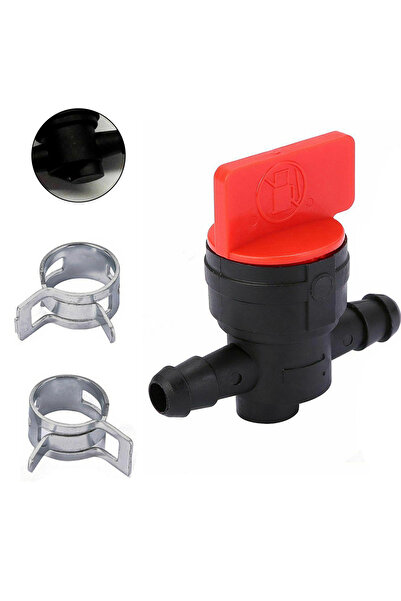 Choice Universal Petrol Tap And 2 Clamps Petrol Diesel For 6-8mm Hose Garden ...