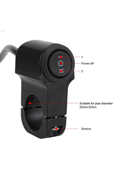 Choice مفتاح تشغيل/إيقاف عالمي أسود للدراجات النارية، ثلاثي الاتجاهات، صغير ا...