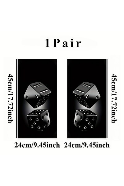 Choice 24x45cm KT-532 1Pair Black Dice Car Stickers Self-Adhesive B-Pillar De...