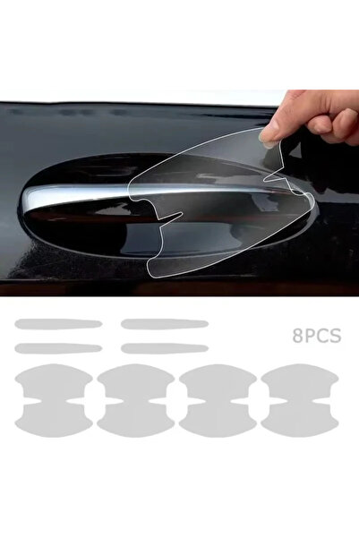 Choice الخيار أ: 8 قطع من ملصقات حماية مقابض أبواب السيارات العالمية الشفافة ...