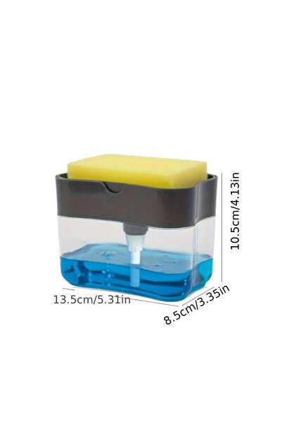 Choice موزع صابون أوتوماتيكي رمادي اللون، قطعة واحدة، حامل إسفنجة، زجاجة ضغط،...