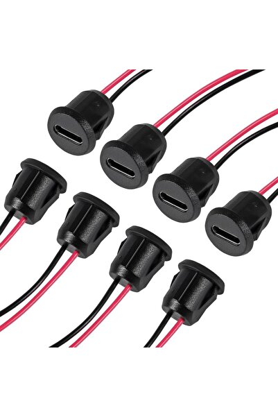 Choice 8pcs Black A 8pcs 10cm 24AWG USB Type-C Female Chassis C Connector Jac...