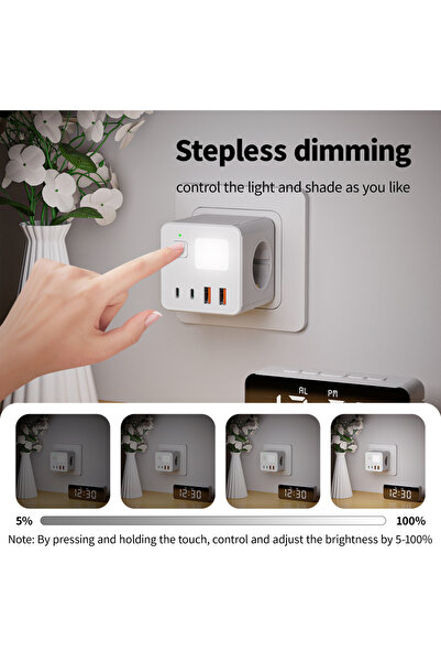 Choice شريط طاقة أسود 240 فولت، مزود بثلاثة منافذ كهربائية، ومنفذي USB، ومنفذ...