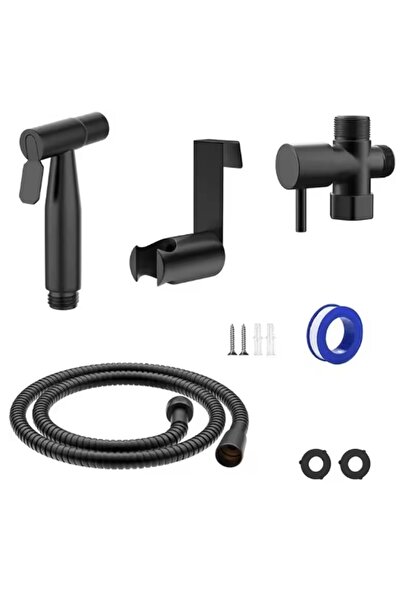 Choice1 طقم بخاخ بيديه يدوي أسود اللون، صنبور بيديه يدوي من الفولاذ المقاوم ل...