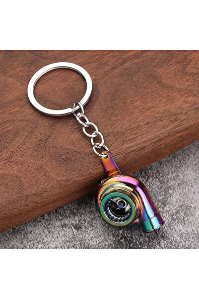 Choice1 1 pcs Colorful Mini Turbo Turbharger Keychain Spinning Turbine Key Ch...