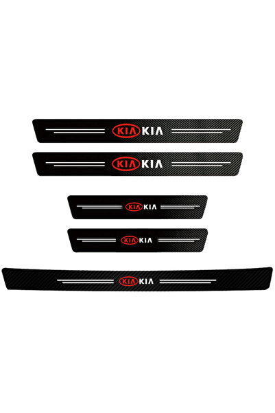 Choice 5 قطع من ملصقات حماية عتبات أبواب السيارة المصنوعة من ألياف الكربون عا...