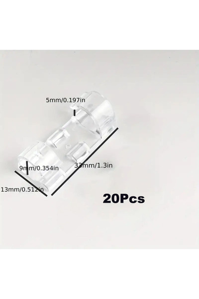 Choice 20 قطعة من مشابك الكابلات البلاستيكية الشفافة - منظمات أسلاك شفافة لإد...