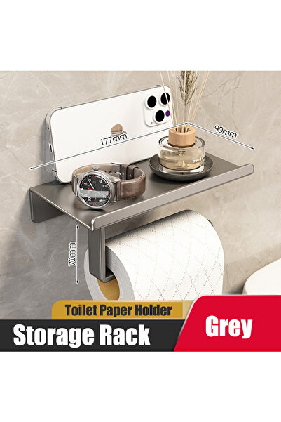 Choice حامل ورق حمام من الفولاذ المقاوم للصدأ الرمادي، يُثبت على الحائط، حامل...