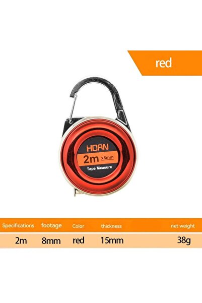 Choice3 2m Red-1PC 1pc Mini Keychain Tape Measure 2m Steel Tape Measure Delic...