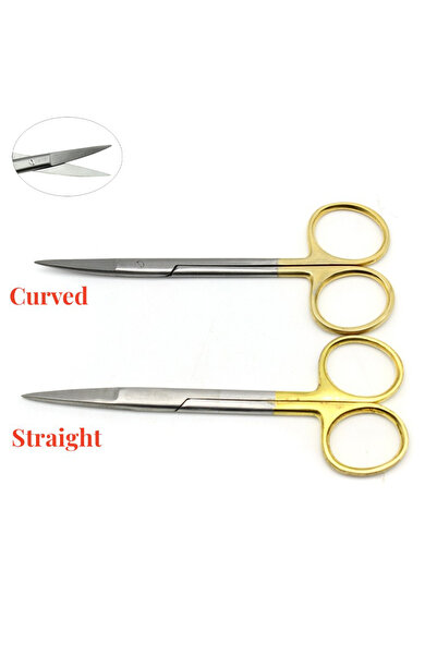 Choice 2pcs High Quality Stainless Steel Dental Surgical Scissors Straight an...