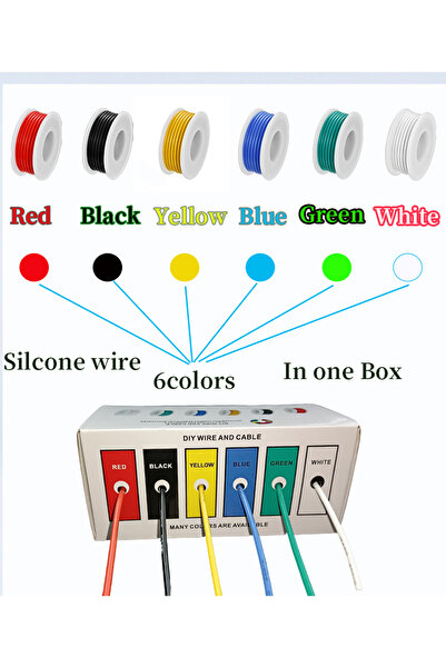 Choice 24 AWG 6x10m 6colors mix kit （6Colors Mix Kit）Heat Resistant Flexible ...
