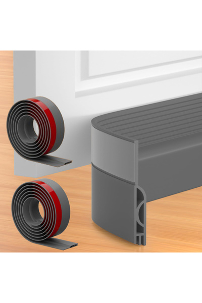 Choice7 شريط مانع لتسرب الهواء للباب، رمادي بطول 2 متر، وشريط مانع لتسرب الهو...