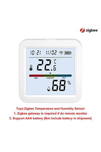 Choice مستشعر درجة الحرارة والرطوبة الذكي من تويا بتقنية ZigBee، مزود بشاشة L...