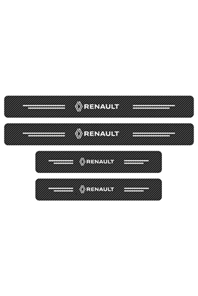 Choice ملصقات رينو الجديدة من ألياف الكربون، 4 قطع، لعتبة باب السيارة، مقاومة...