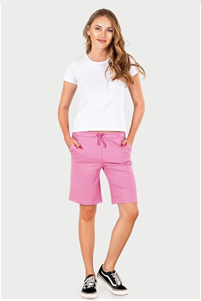 OBJE Pink Women's Large Size Shorts