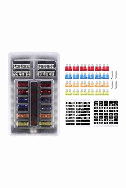 Choice As show 12 Way Blade Fuse Box Fuse Box Holder 12 Way Blade W/LED Light...