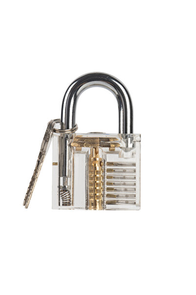Choice WHITE Locksmith Transparent Locks Pick Visible Cutaway Mini Practice V...