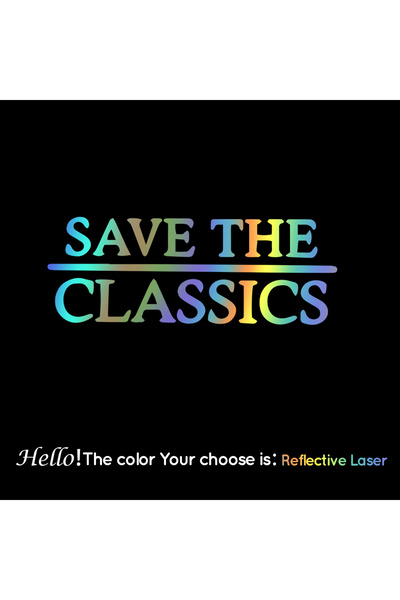 Choice3 ملصقات ليزر عاكسة إبداعية مقاس 12 سم × 4 سم، بتصميم "أنقذوا الكلاسيكي...