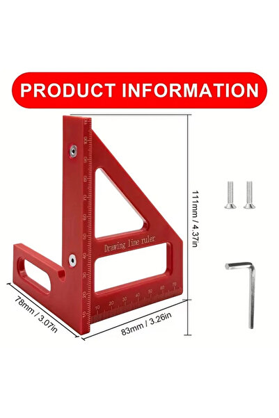 Choice مسطرة قياس متعددة الزوايا ثلاثية الأبعاد على شكل حرف B، منقلة مربعة لل...